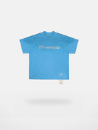 MASONPRINCE Distressed Spray Paint Logo Tee in Sky Blue