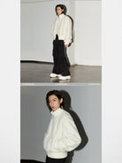 Y OFFICIAL Short Faux Fur Jacket in White - On Model