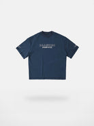 MASONPRINCE Double Layer Collar Embroidered Tee in Navy Blue