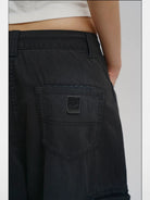 MASONPRINCE Distressed Wide Leg Cargo Pants in Gray - On Model