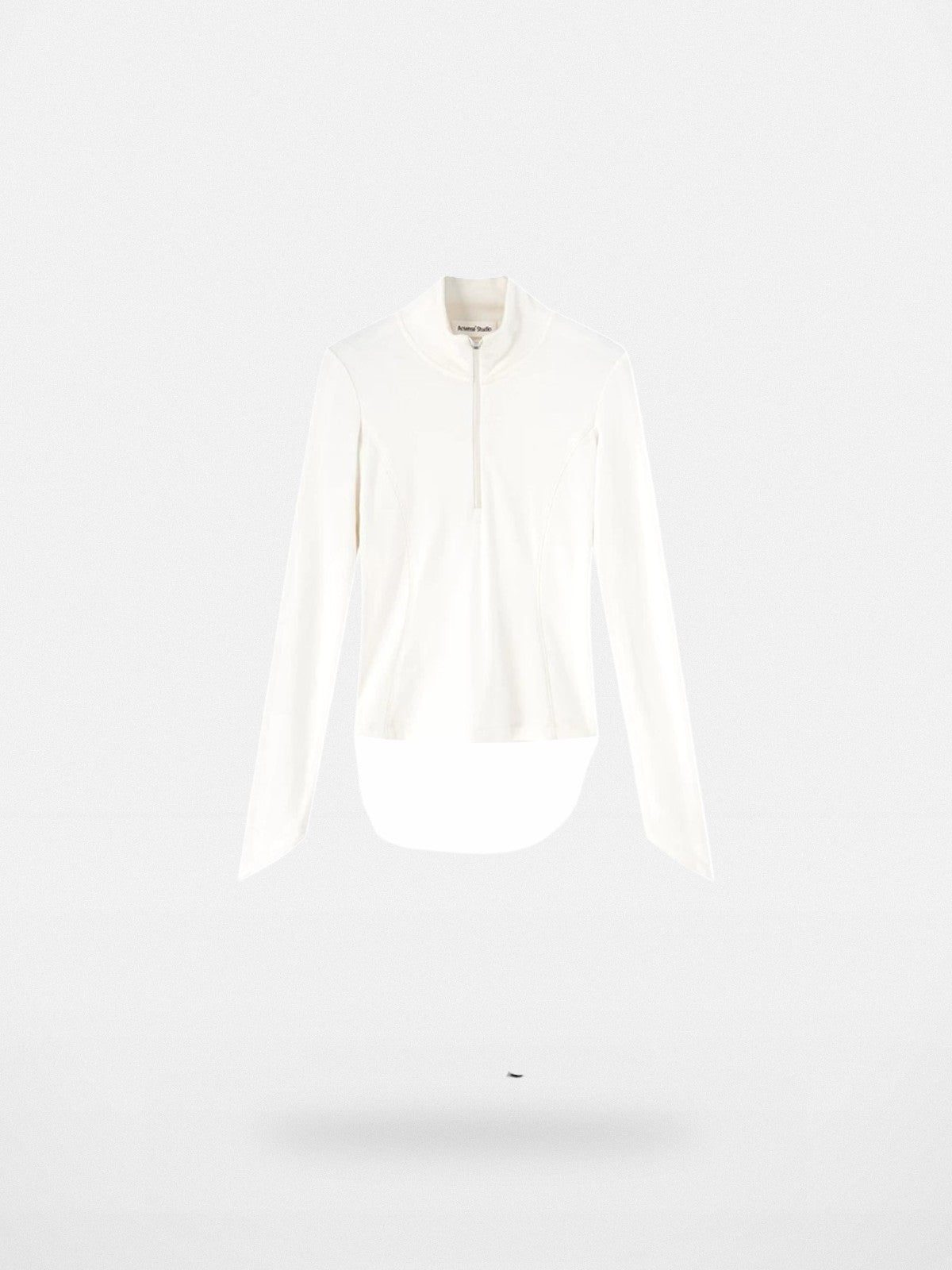 ACSENSE STUDIO High Neck Half Zip Top in White