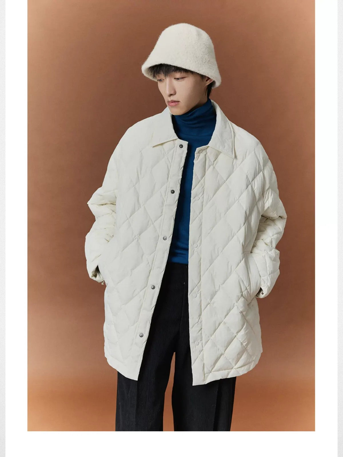 NANS Pleated Corduroy Cropped Trousers in Black - On Model