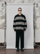 NANS Vintage Wash Micro Flare Jeans in Black - On Model