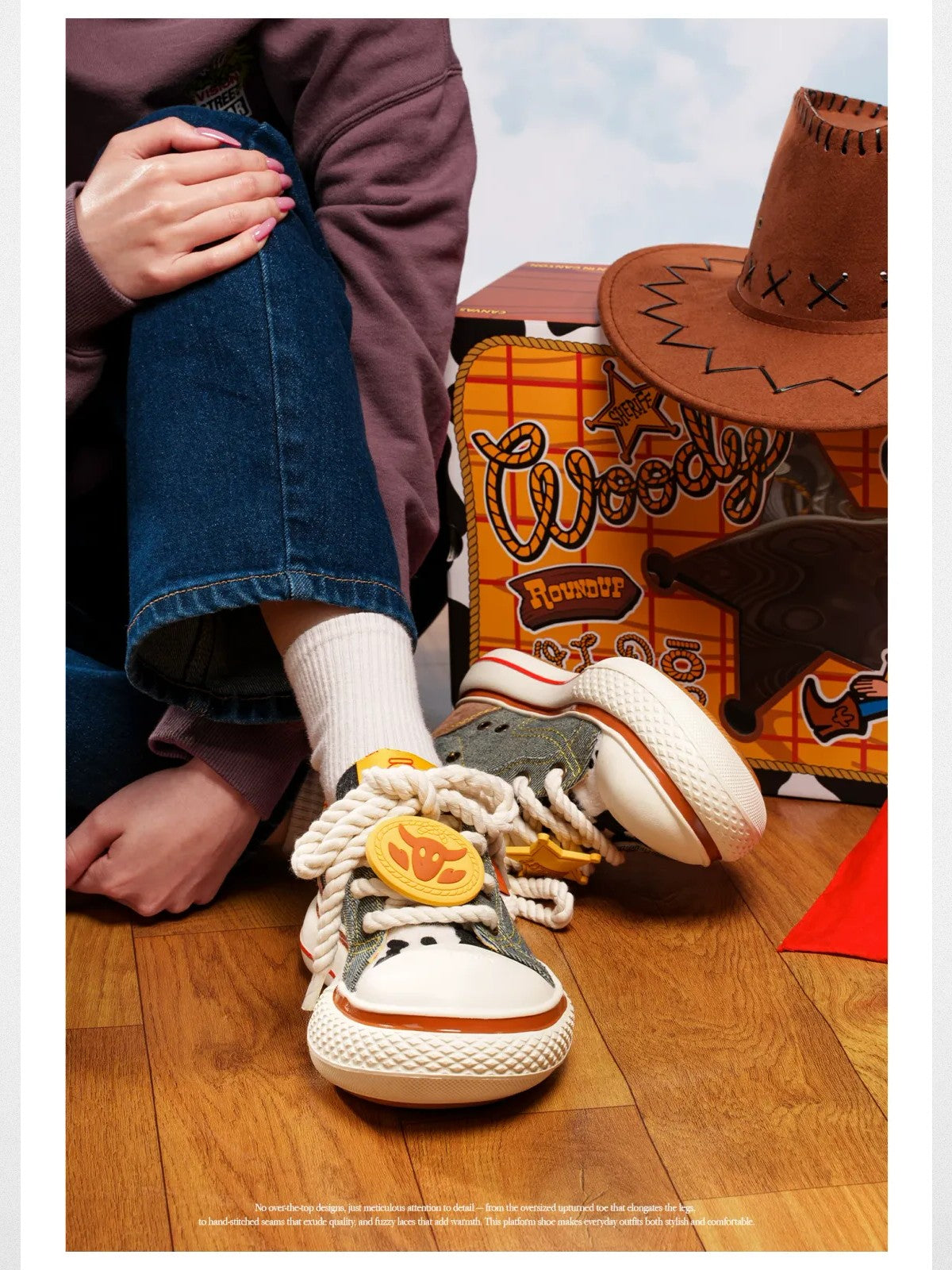 OLDORDER Toy Story Woody Denim Sneakers in Denim - Lifestyle