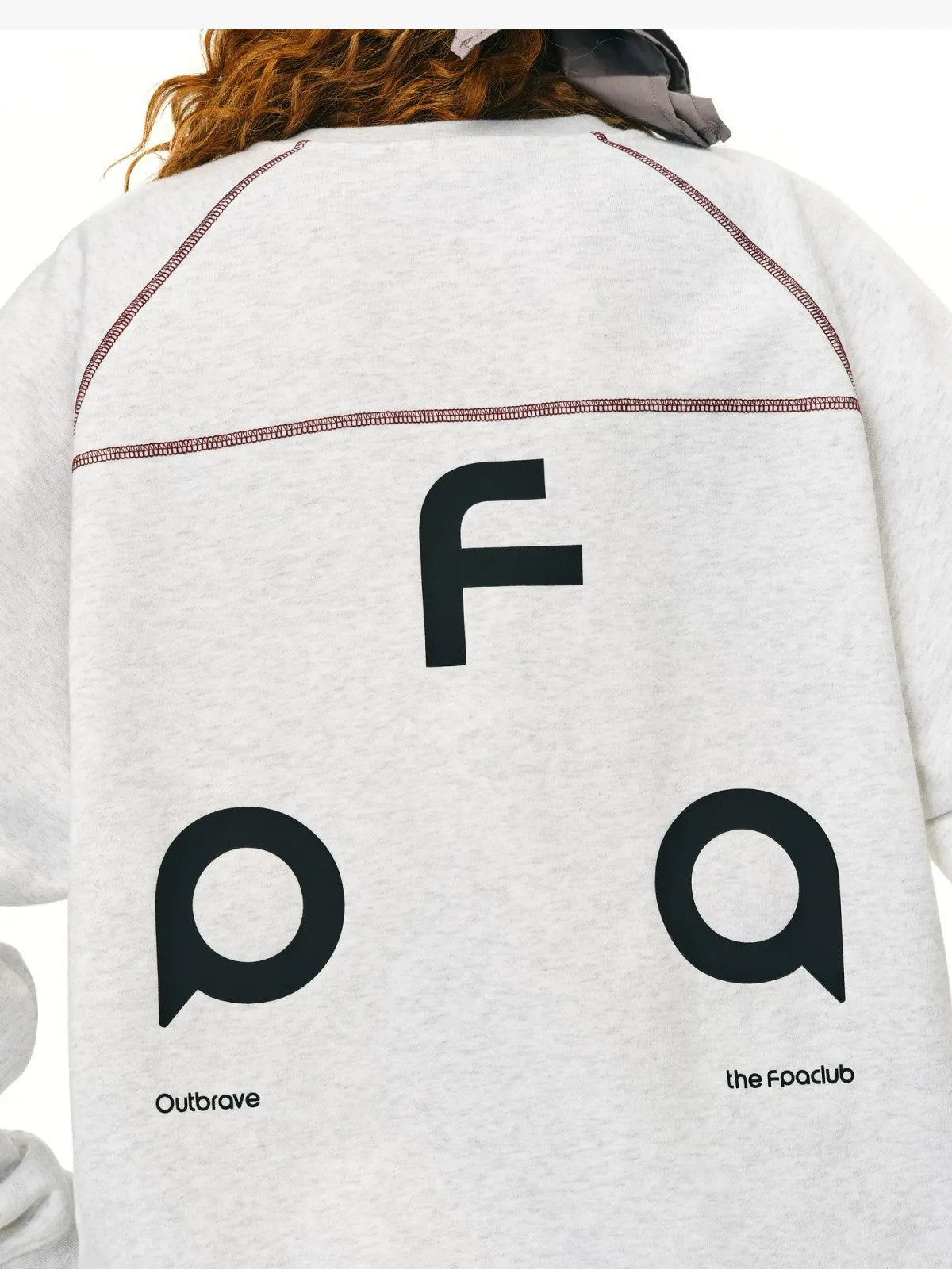 FPA Heavyweight Raglan Crewneck in Gray - On Model