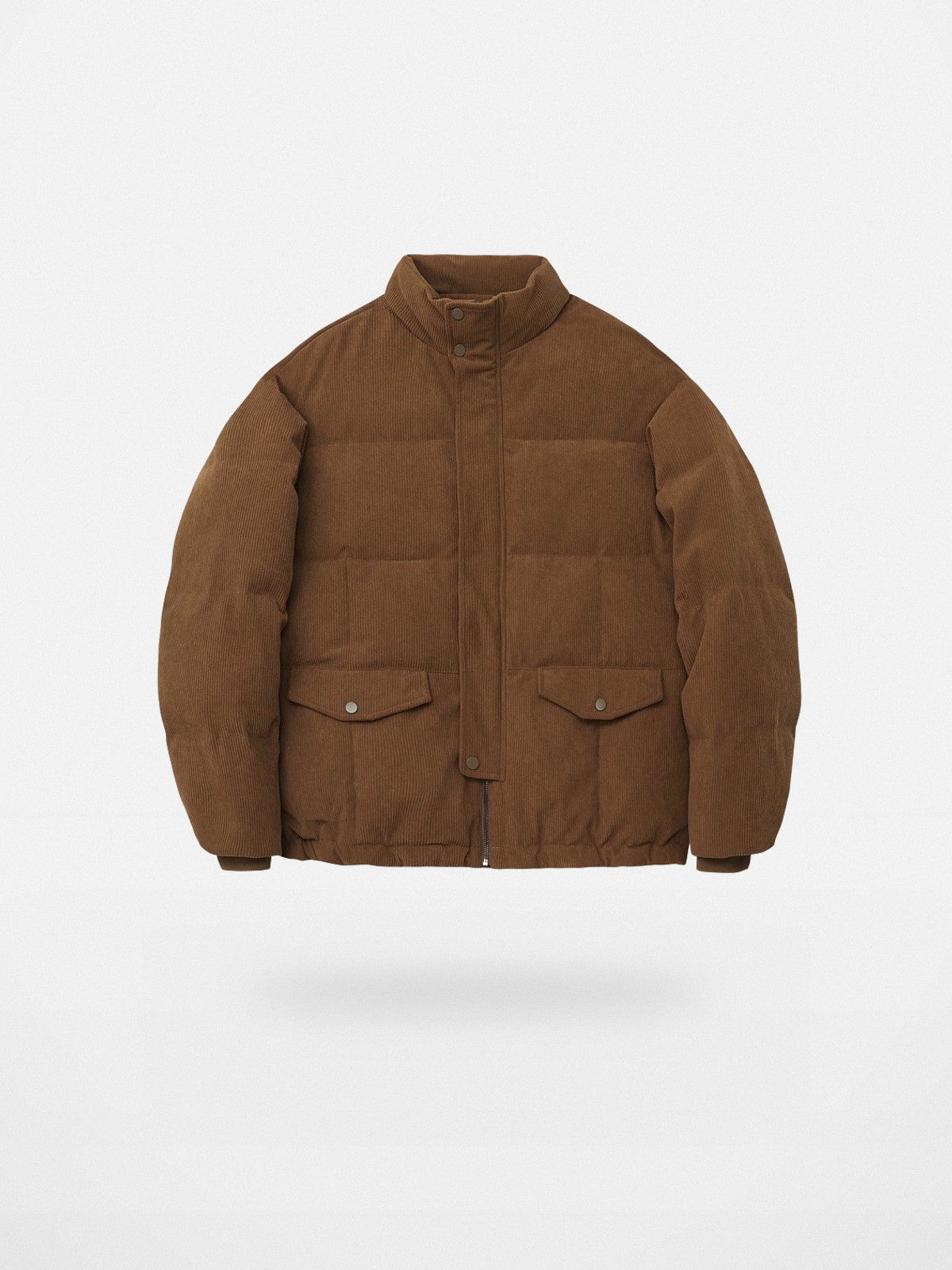 NANS Corduroy Down Puffer Jacket in Brown