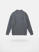 FPA Half Zip Cable Knit Pullover in Gray