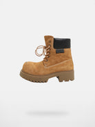 MASONPRINCE Washed Suede Platform Boots in Beige