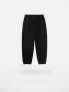 NANS Plush Textured Wide Leg Track Pants in Black