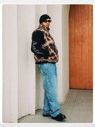 SWFI Far East Leopard Print Padded Vest in Brown - On Model