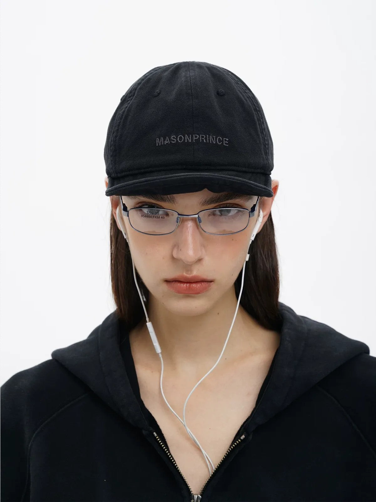 MASONPRINCE Twisted Design Flat Top Cap in Black - On Model