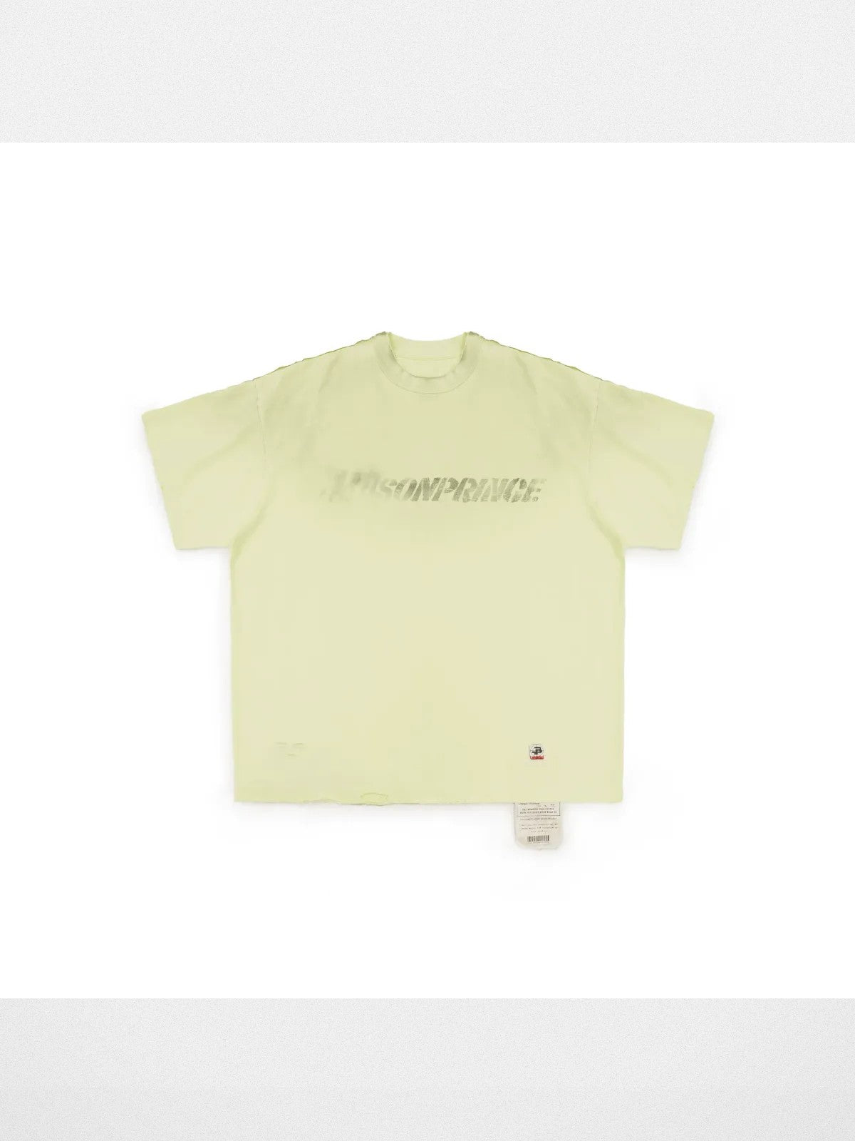 MASONPRINCE Distressed Spray Paint Logo Tee in Yellow