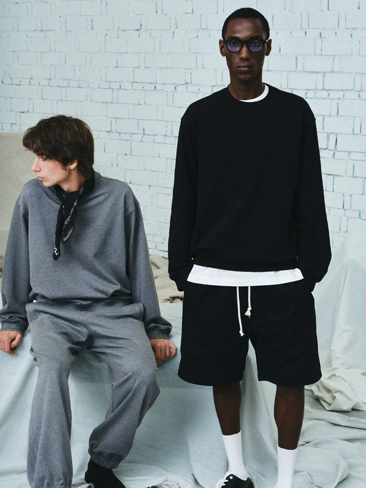 NANS Oversized Pima Cotton Sweatshirt in Black - Lifestyle