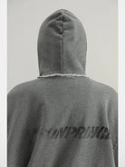 MASONPRINCE Heavyweight Graffiti Zip Hoodie in Gray - On Model