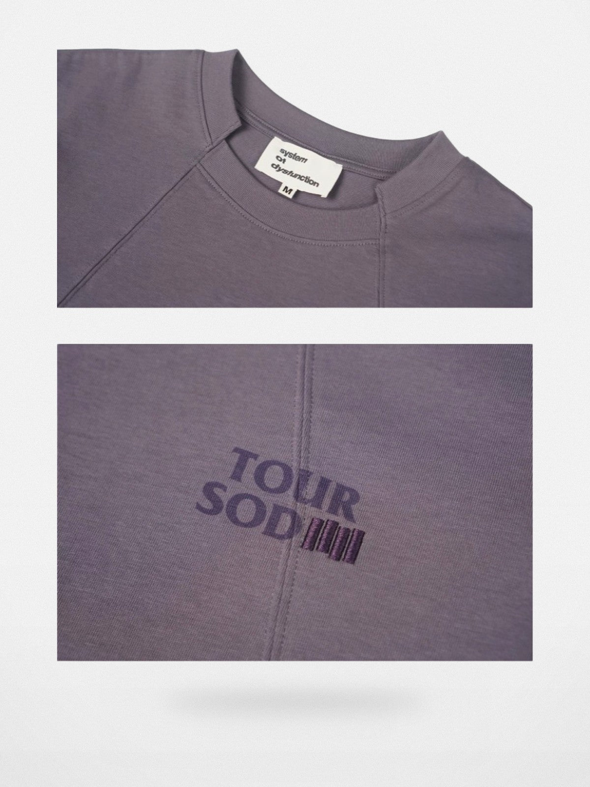 SOD Online Store Deconstructed Panel Cotton T Shirt in Purple - Detail