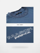MASONPRINCE Double Layer Collar Embroidered Tee in Navy Blue - Detail