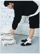 NANS Oversized Pima Cotton Sweatshirt in Black - On Model