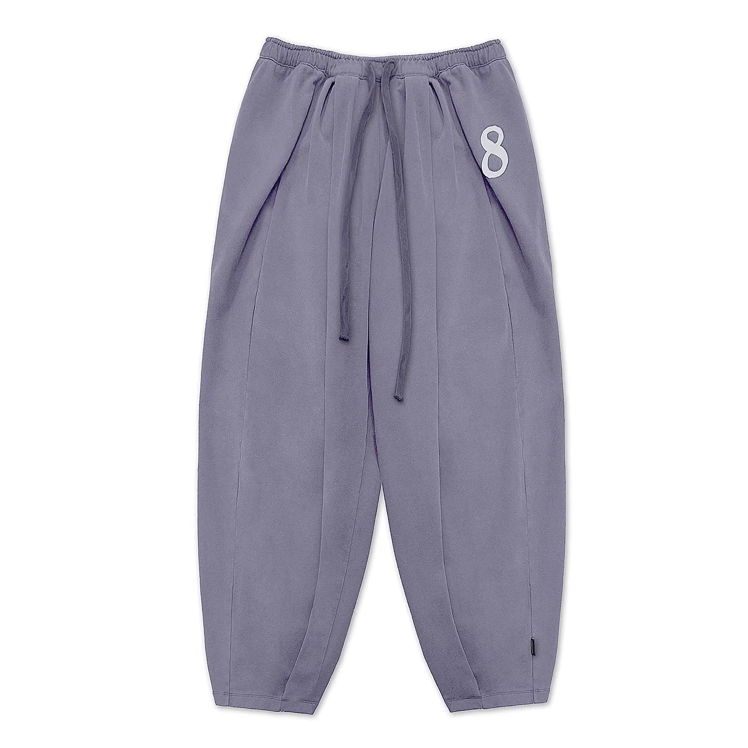 MASONPRINCE Men's 3D Pleated Wide-Leg Sports Sweatpants with Number Patch