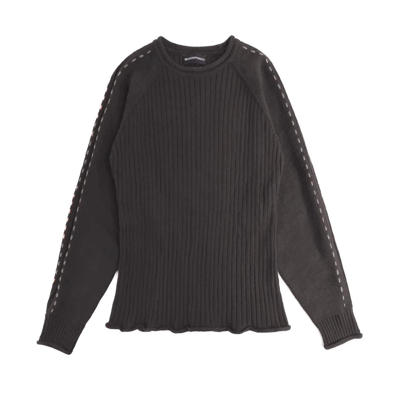 MASONPRINCE 90 Patch Ribbed Crew Neck Sweater