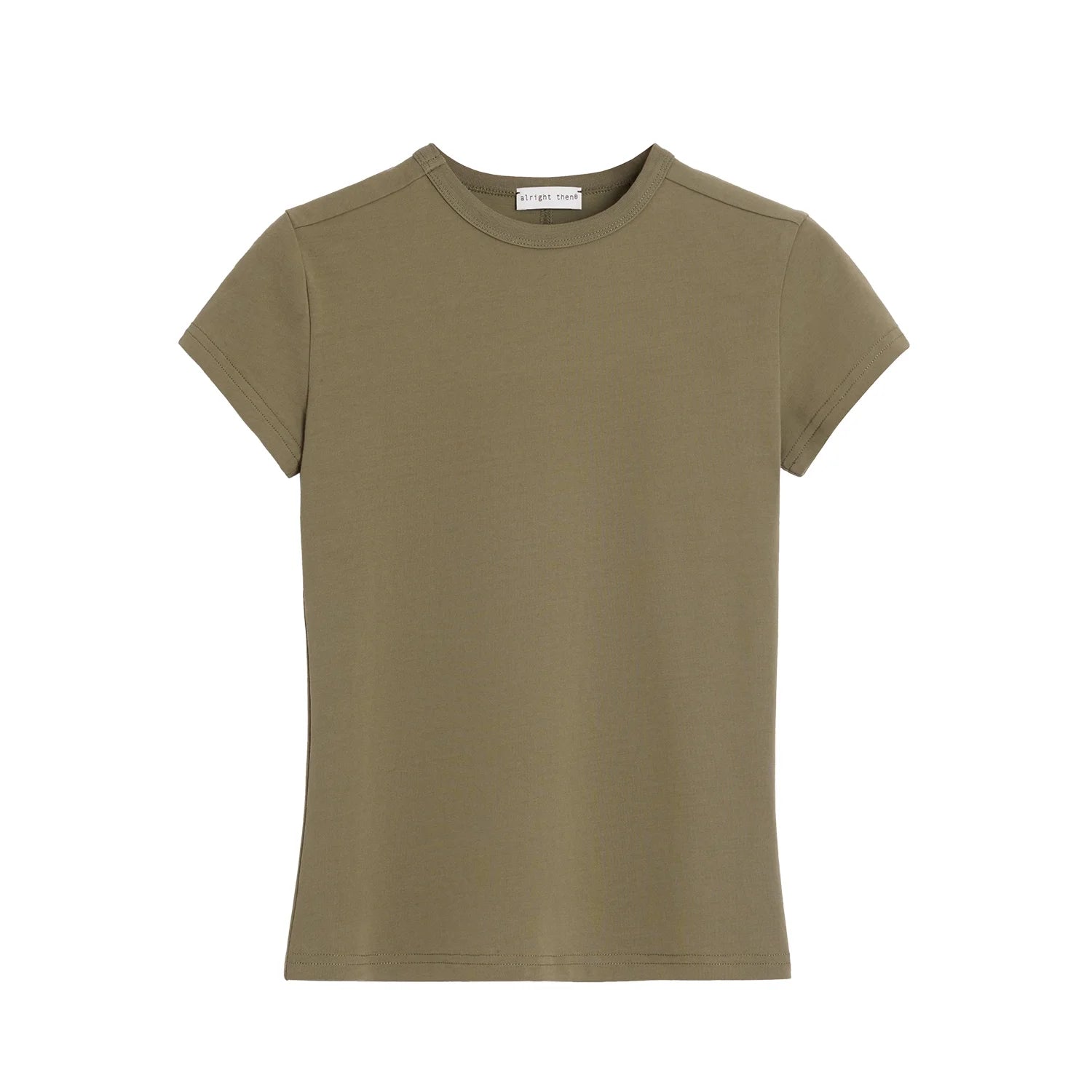 alright then Women's Slim Fit Crew Neck Cotton T-Shirt - Short Sleeve