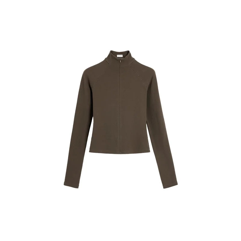 alright then Women's Three-Color Slim Fit Zip-Up Fleece Jacket