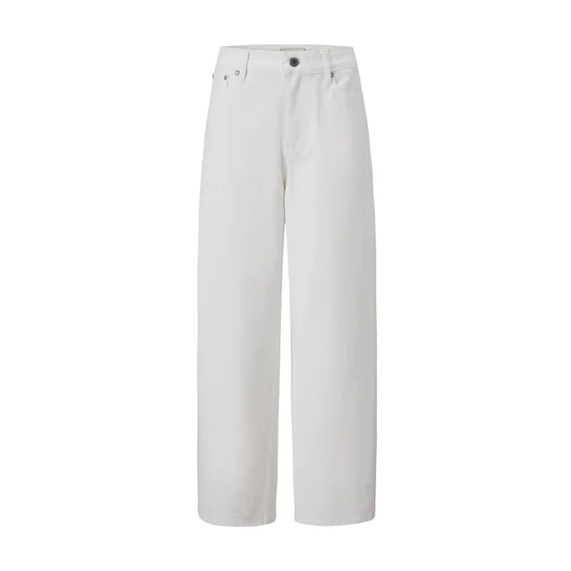 alright then White Wide-Leg Mid-Rise Jeans