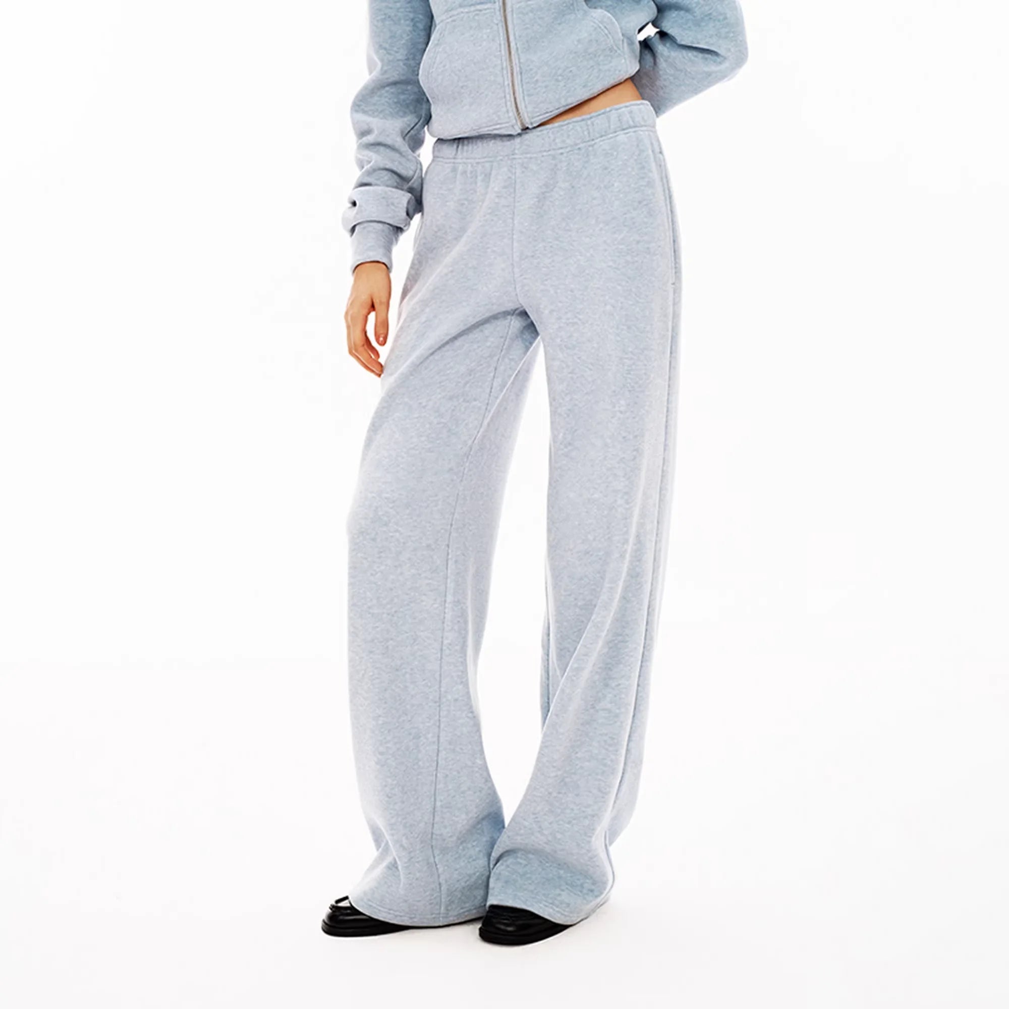 PUKI Textured Fleece Two-Piece Loungewear Set