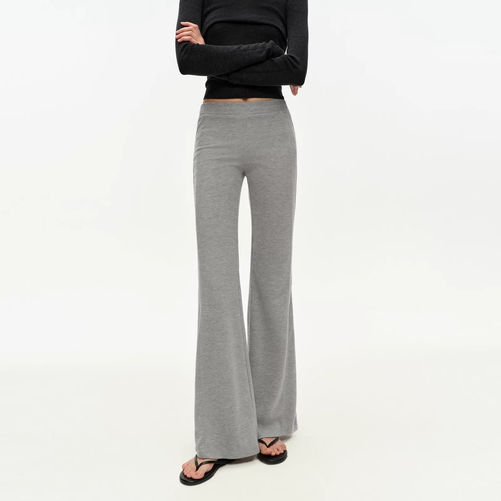 PUKI Slim Fit Ruched Stand Collar Sports and Lounge Set