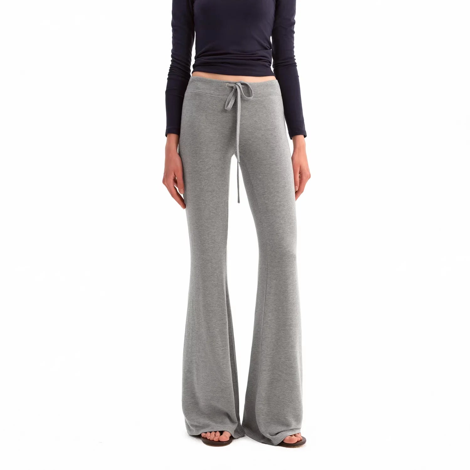 PUKI Women's Flared Lounge Pants with Drawstring Waist