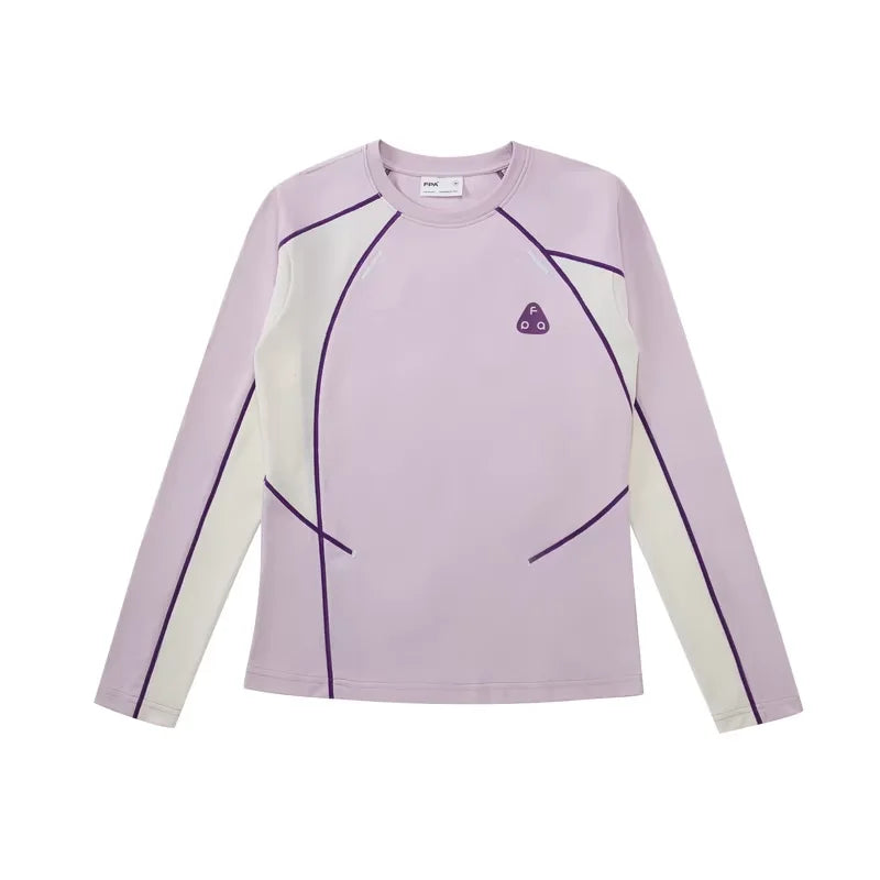 FPA Women's Quick-Dry Colorblock Long Sleeve T-Shirt with Antibacterial and Anti-Mite Features