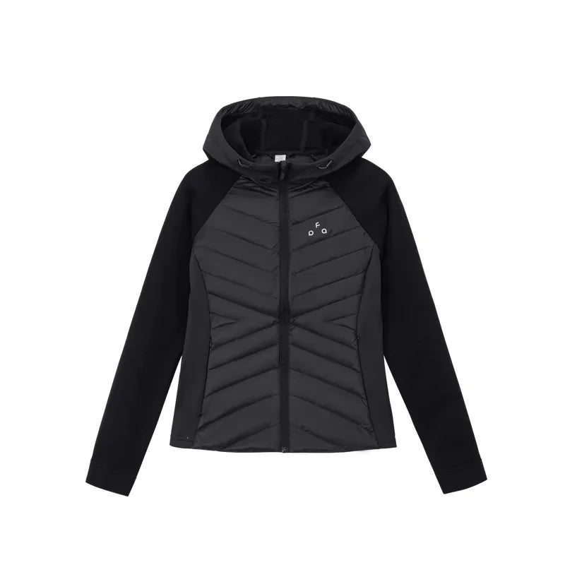 FPA Women's White Hooded Puffer Down Jacket for Winter Sports
