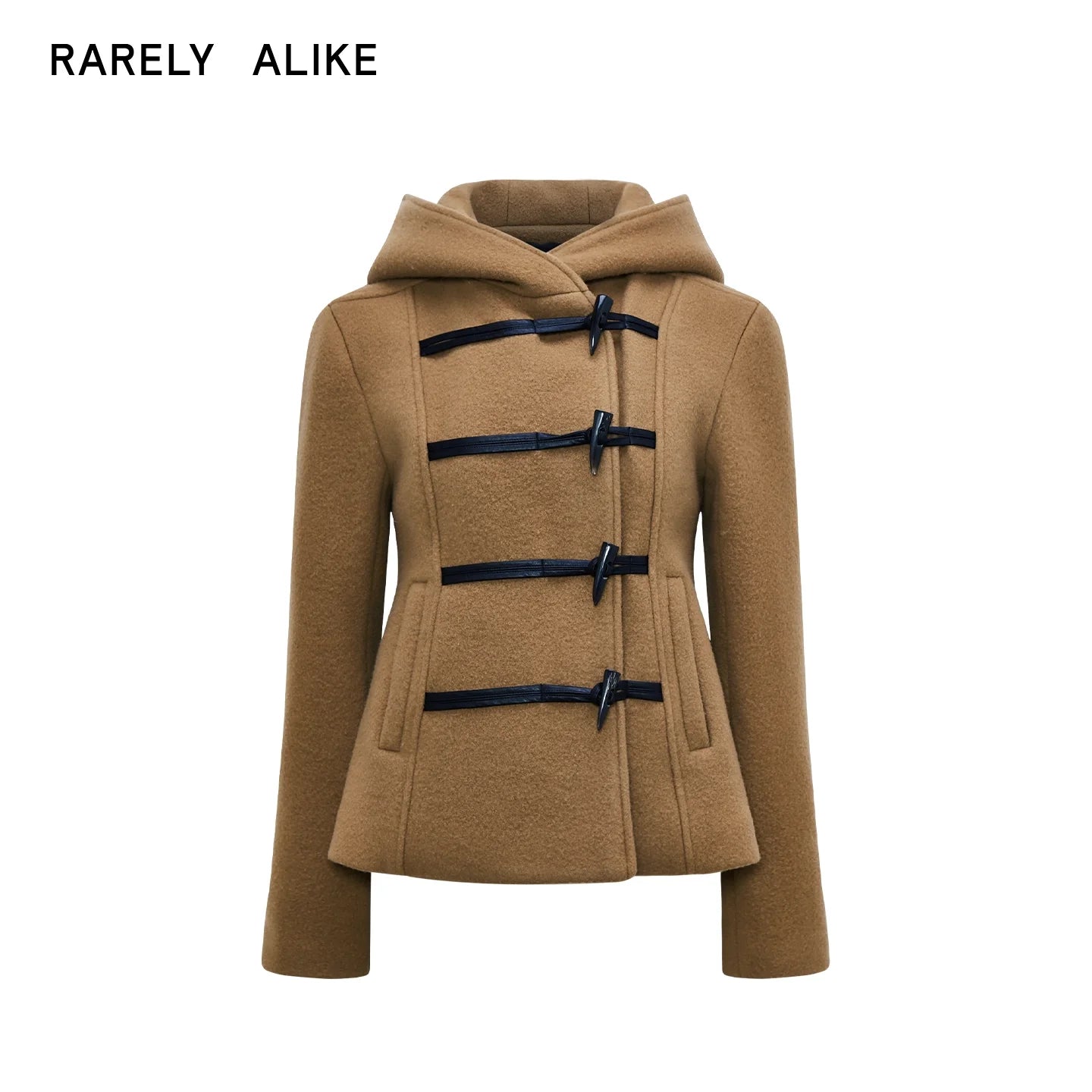 RARELY ALIKE Women's Hooded Toggle Wool Coat