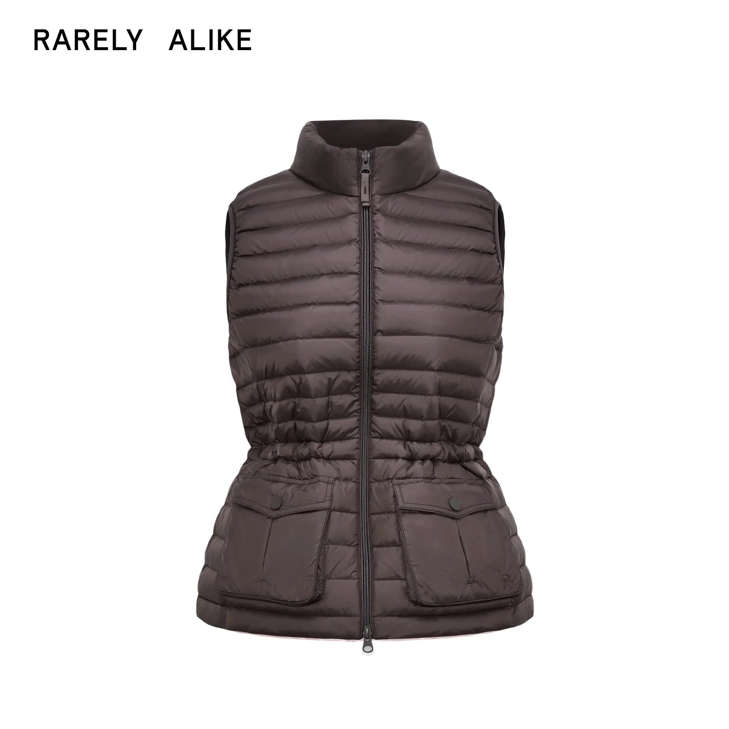 RARELY ALIKE Stand Collar Slim Fit Quilted Puffer Vest