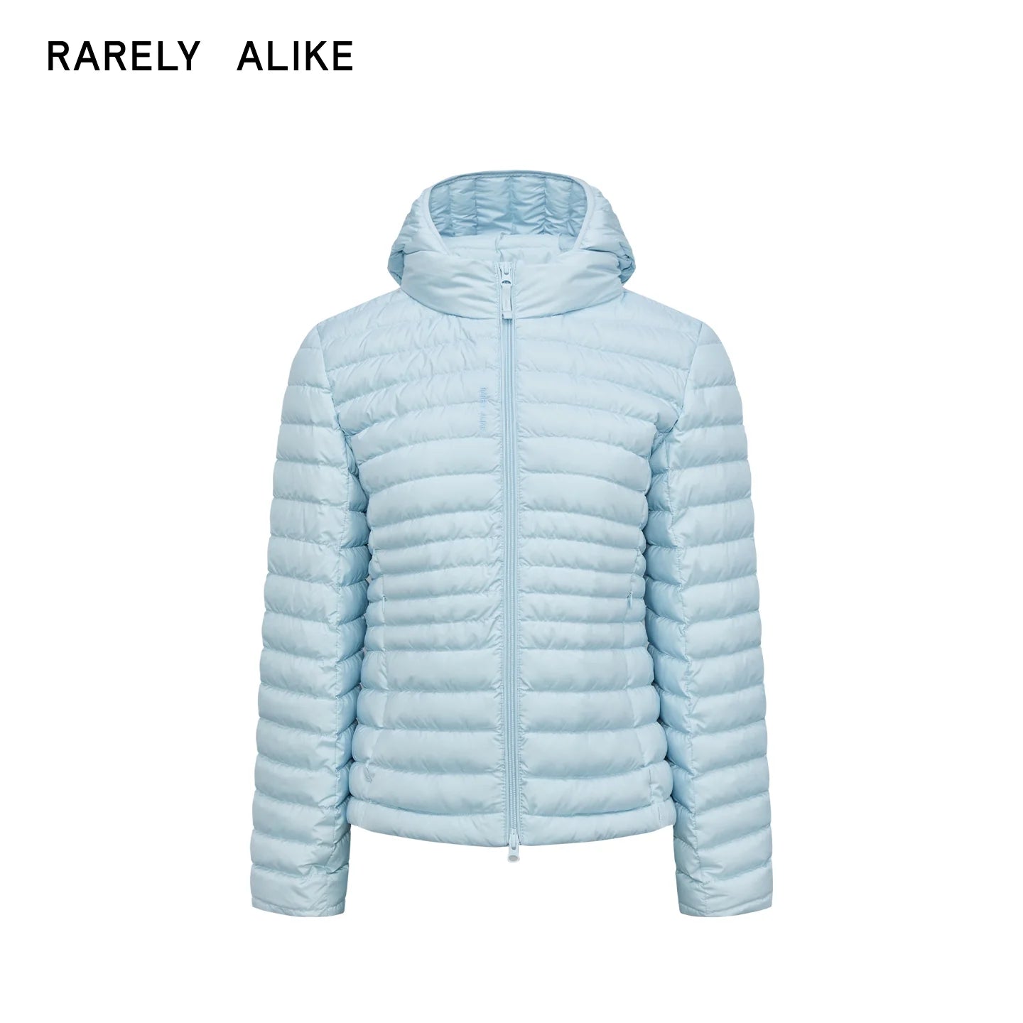 RARELY ALIKE Detachable Hood Ribbed Puffer Jacket