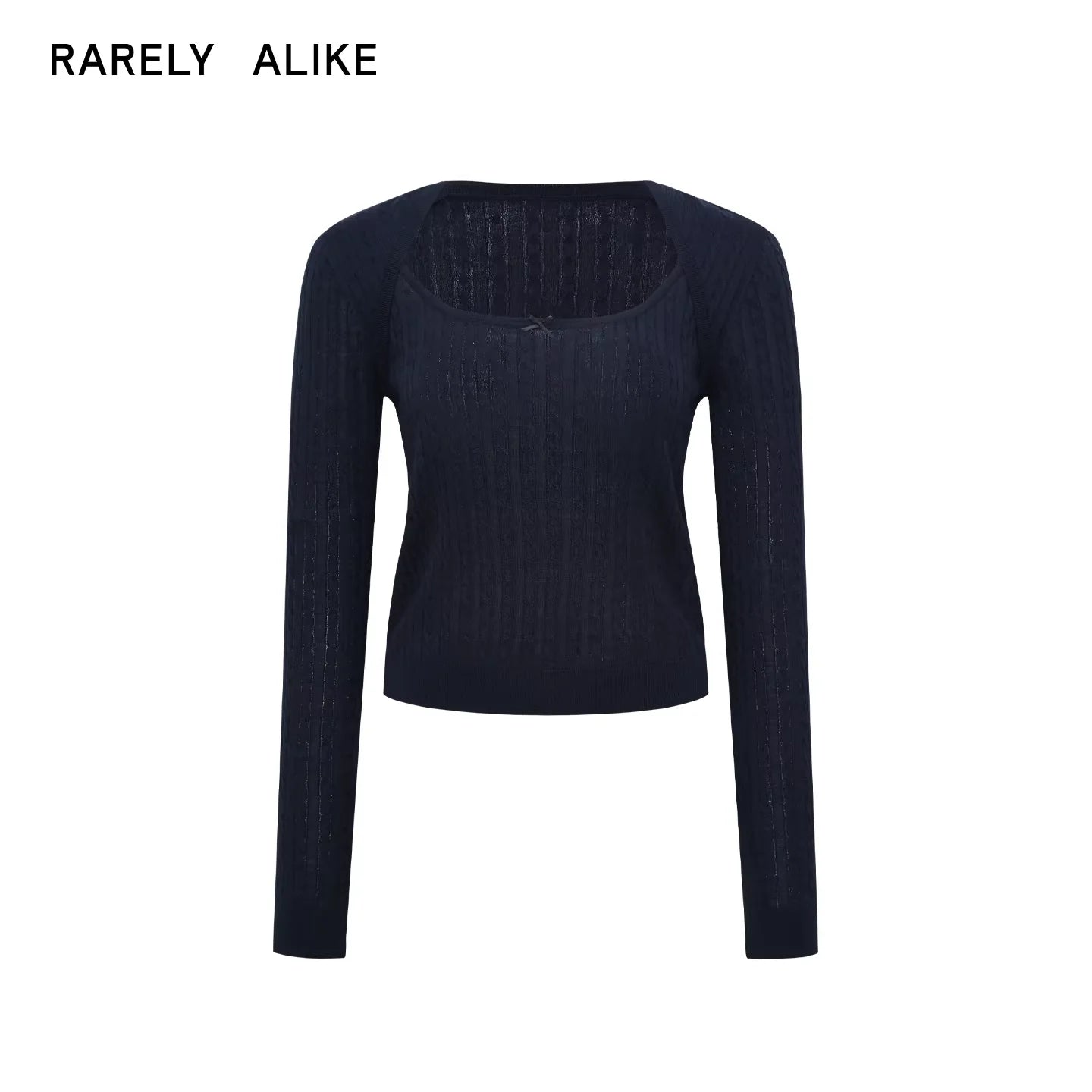 RARELY ALIKE Two-Piece Cable Knit Sweater with Detachable Sleeves