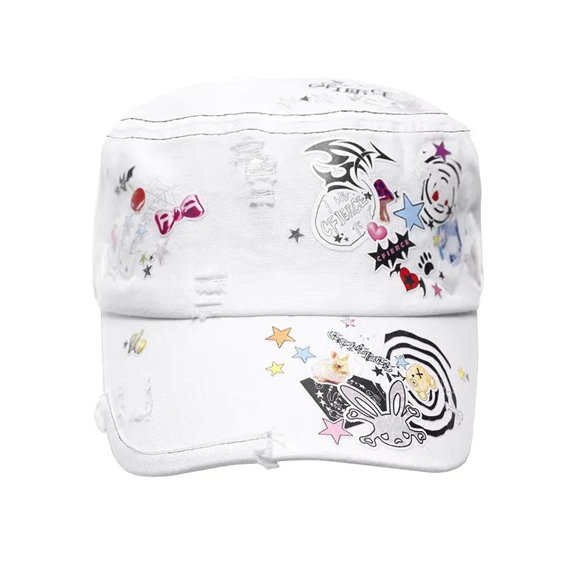 CFIERCE Cartoon Patch Military-Style Cap