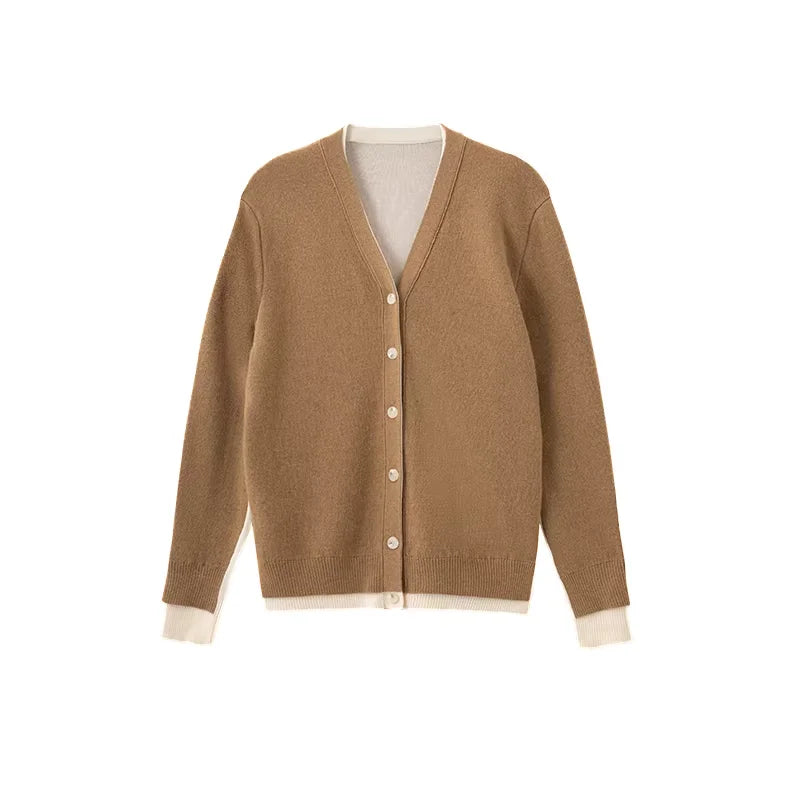 ACSENSE STUDIO Wool-Blend Faux Layered Knit Cardigan
