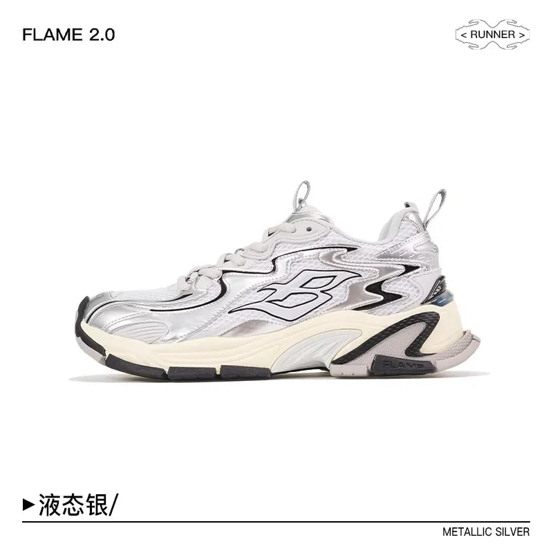 BLINDNOPLAN Unisex Retro Flame Thick-Soled Running Sneakers