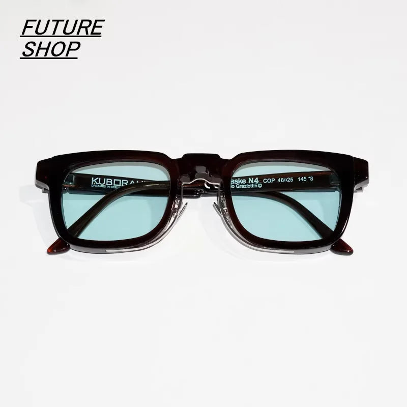 FUTURE UPDATE Avant-Garde Square Acetate Glasses with Metal Bridge