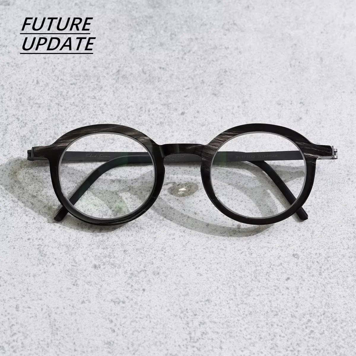FUTURE UPDATE Vintage Buffalo Horn Large Face Men's Eyeglass Frames