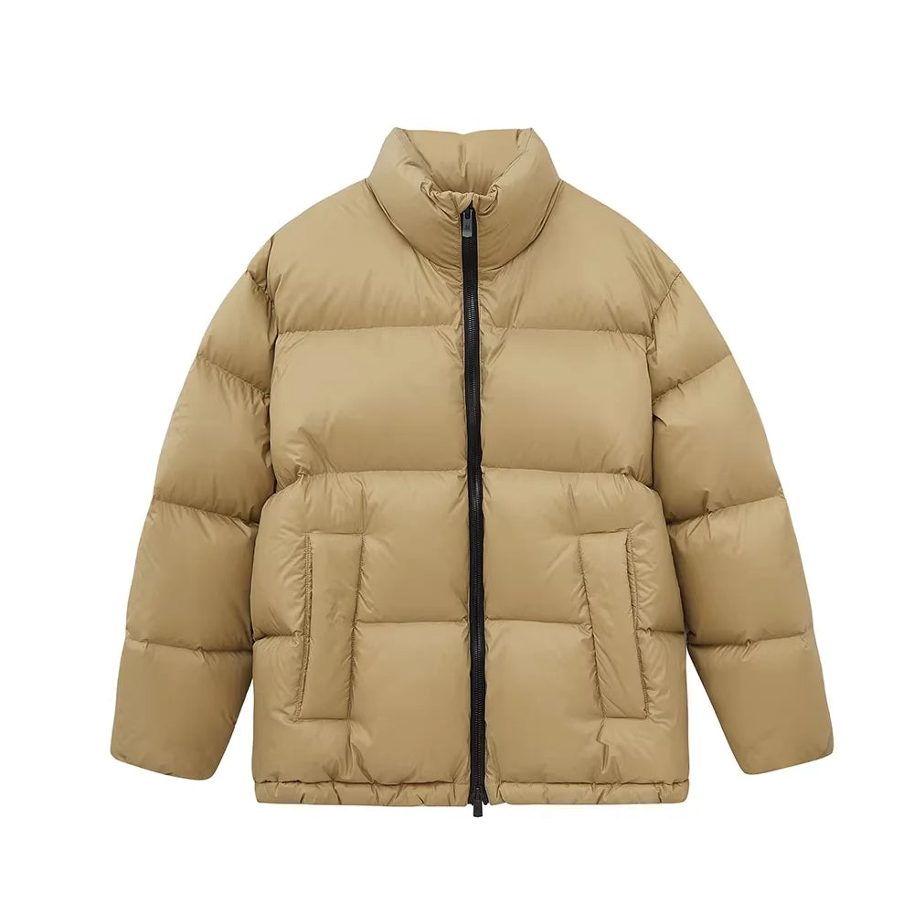 NANS Menswear High-Density Nylon Oversized Down Puffer Jacket with Stand Collar