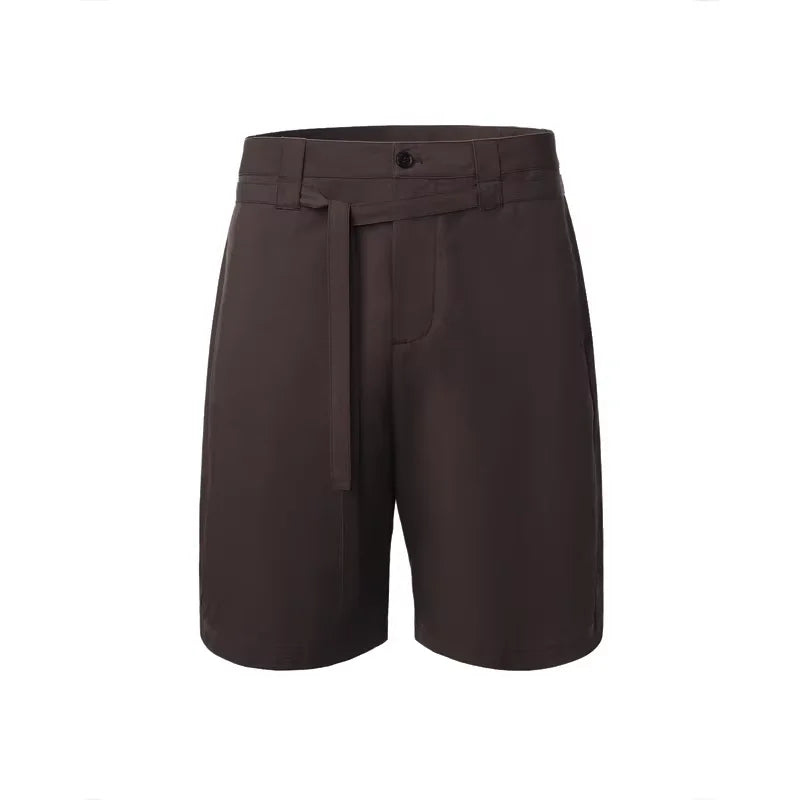 ROYA Men's Silk-Blend Drawstring Shorts with Pleated Front