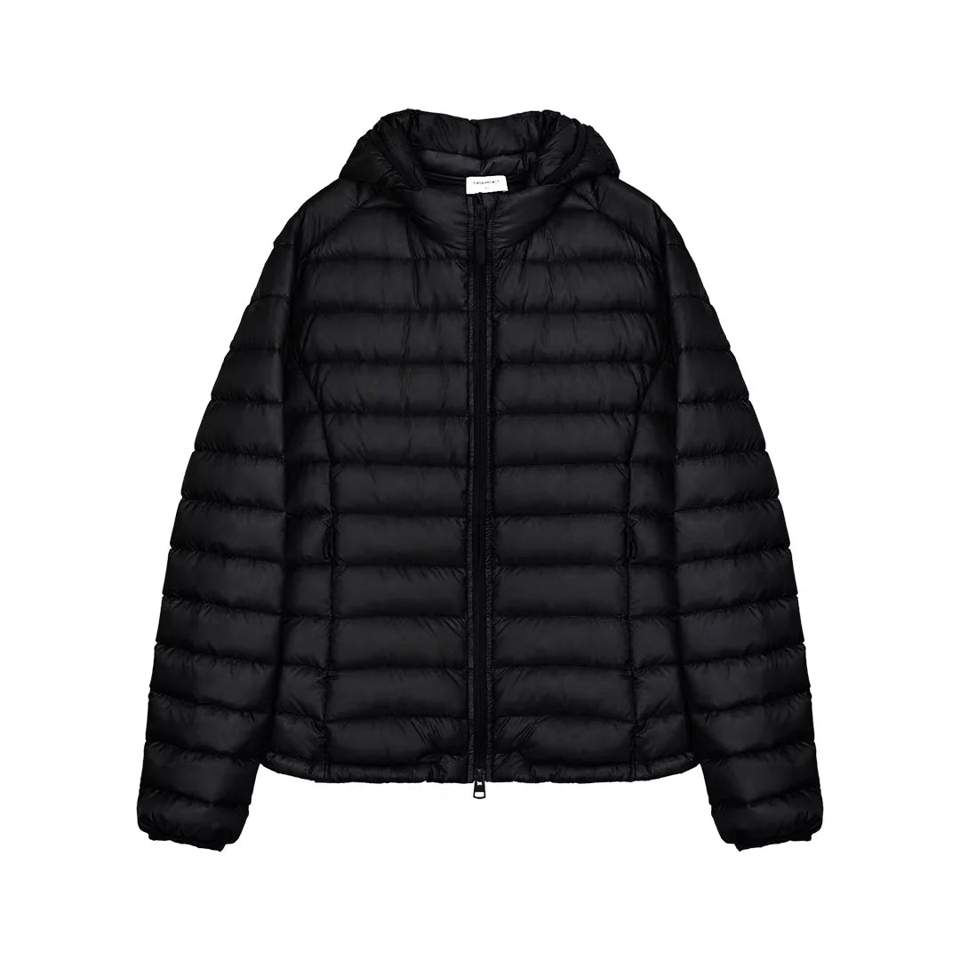 Simple Project Men's Slim Fit 2-Way Lightweight Puffer Jacket with Detachable Hood