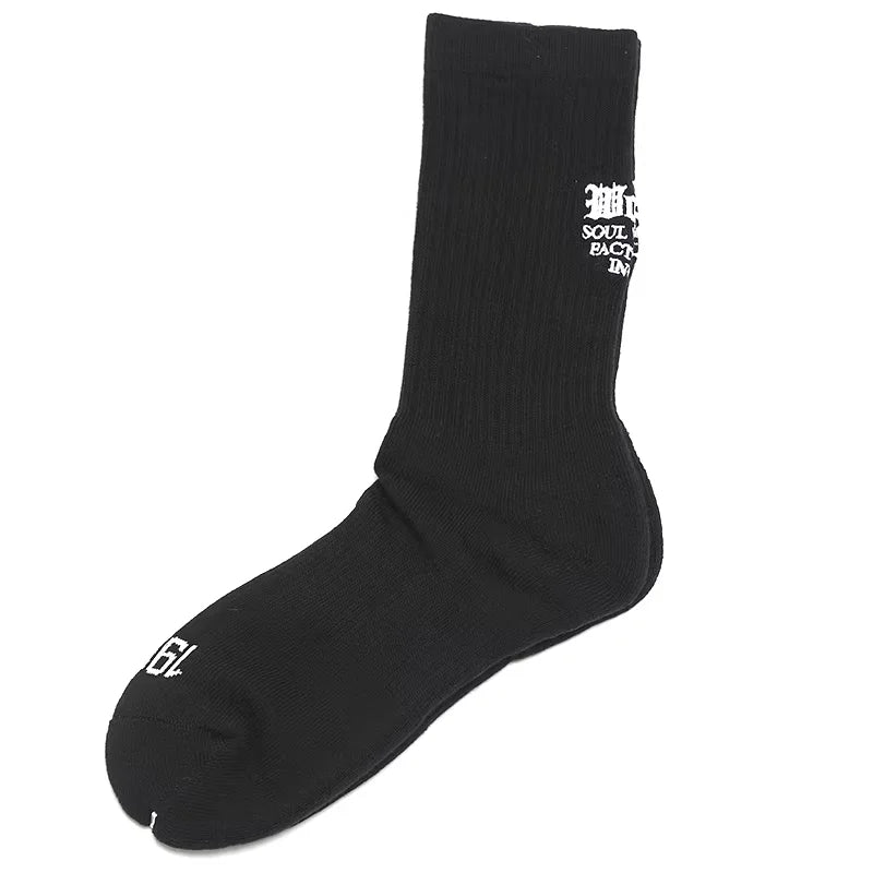 SWFI Far East Unisex Mid-Calf Cotton Socks with Letter Embroidery
