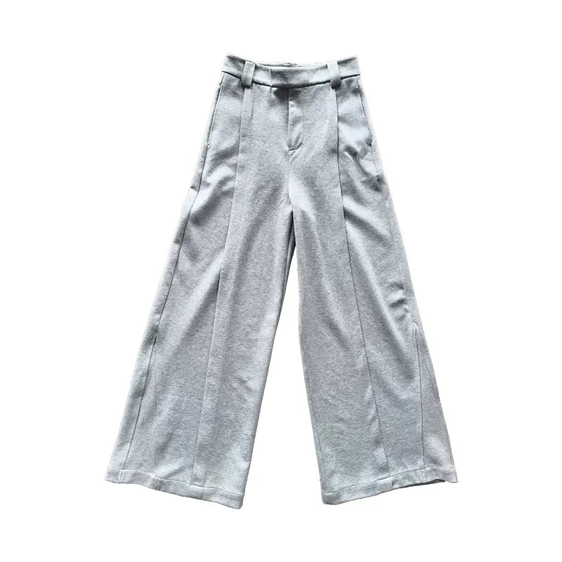 Y OFFICIAL Heavyweight Wide-Leg Ribbed Sweatpants with Mid-High Waist