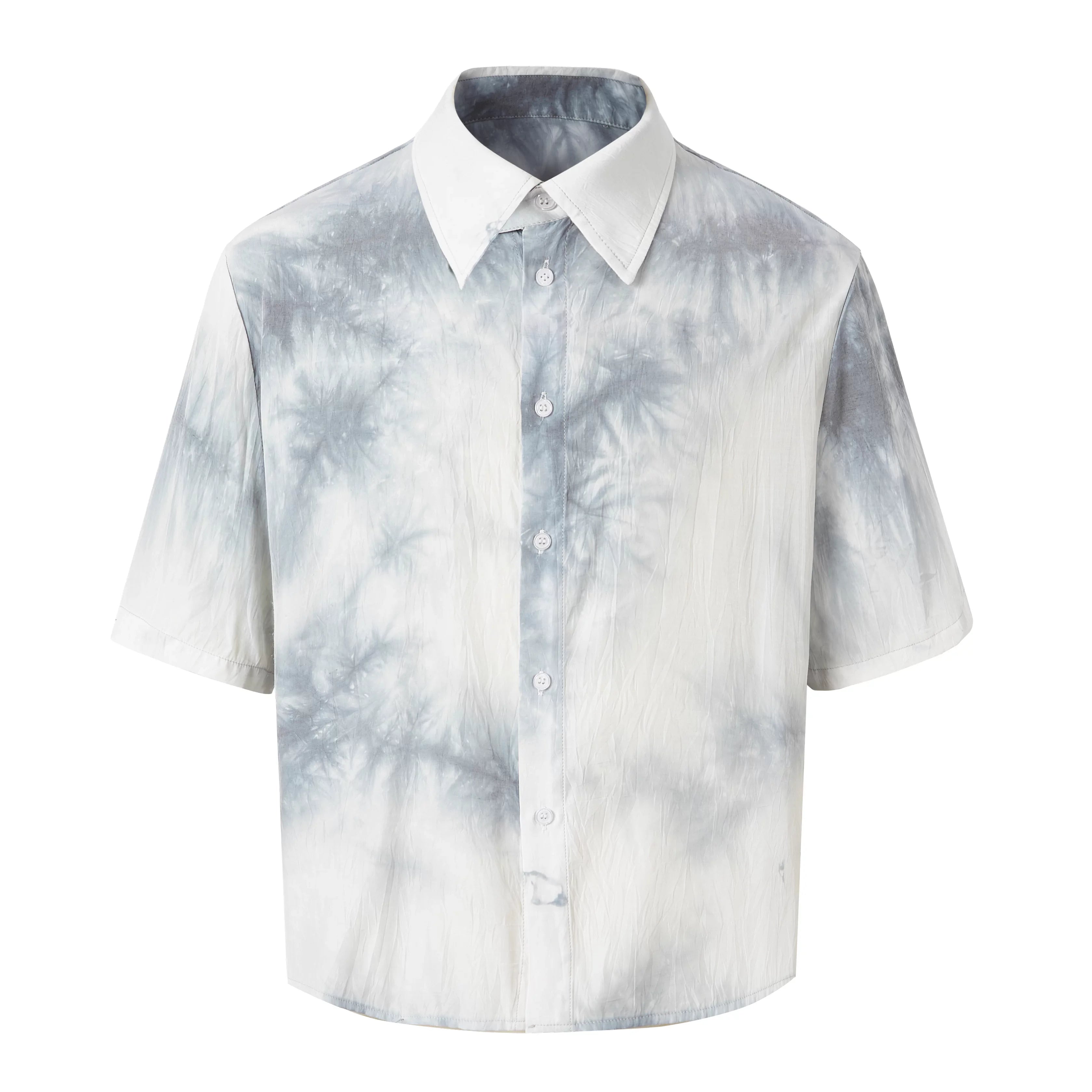 Y OFFICIAL Men's Ink-Wash Bamboo Leaf Short Sleeve Shirt