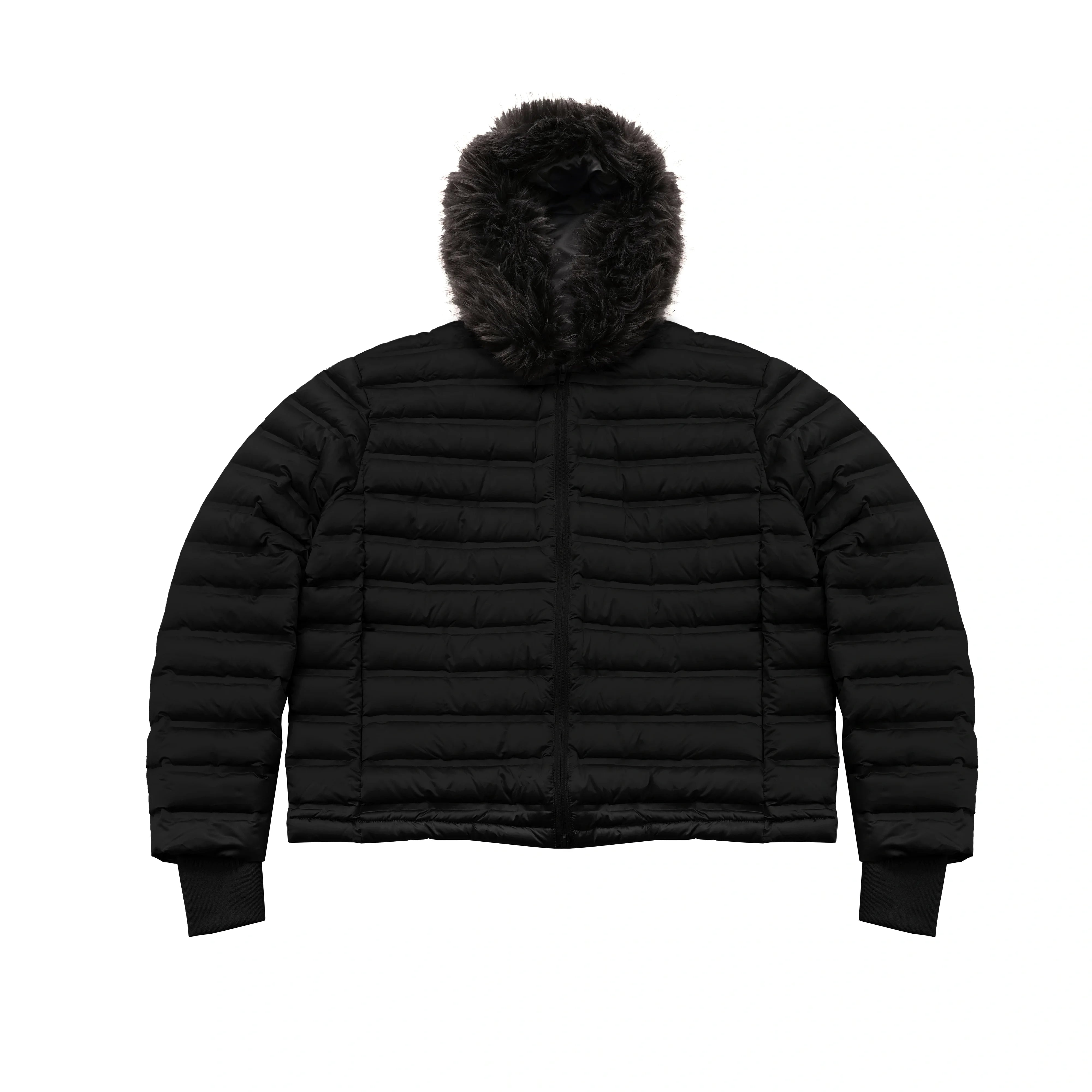 MASONPRINCE Women's Quilted Hooded Down Jacket with Faux Fur Collar