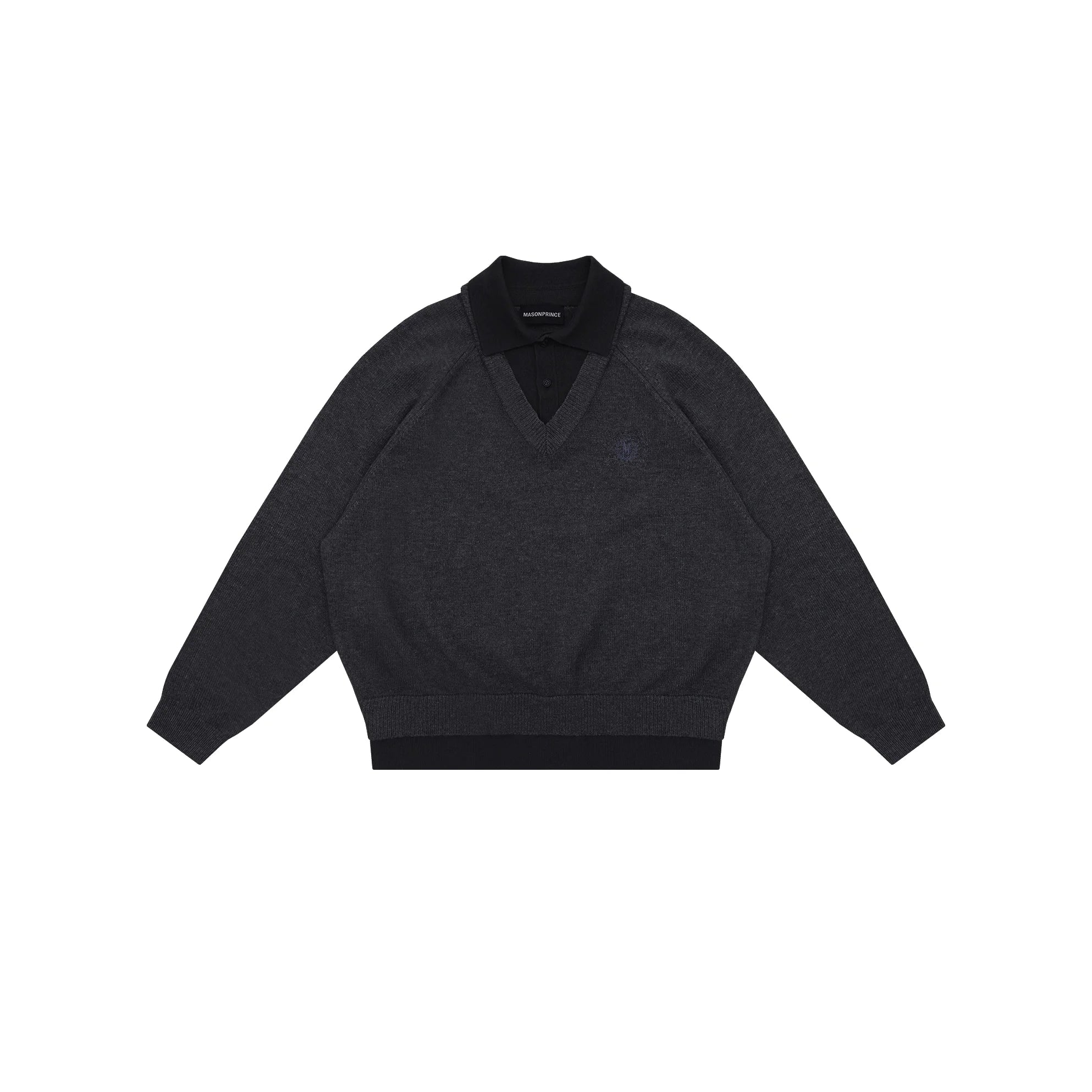 MASONPRINCE Colorblock Faux Layered Polo Sweater