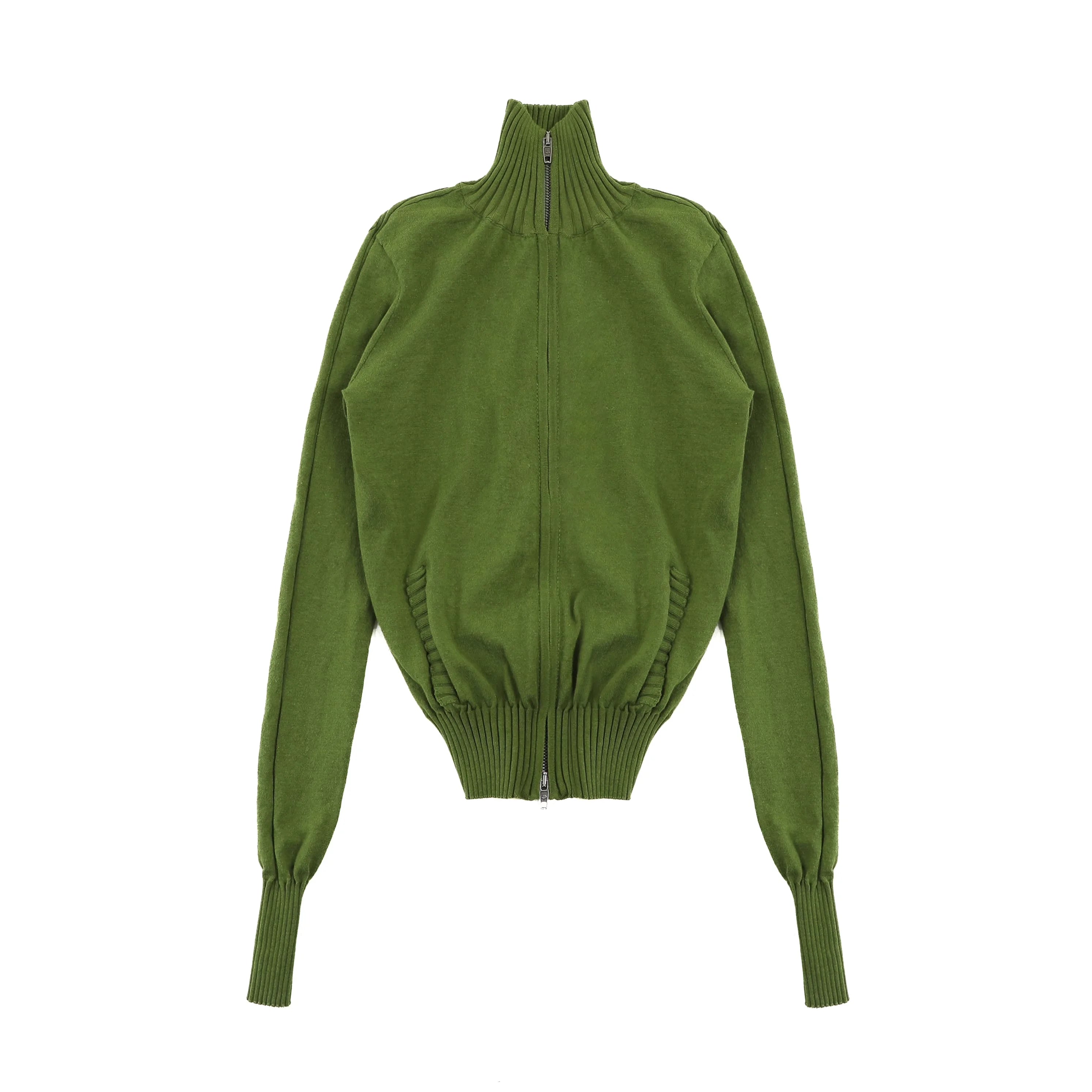 MASONPRINCE Women's High-Neck Cotton-Feel Zip-Up Cardigan