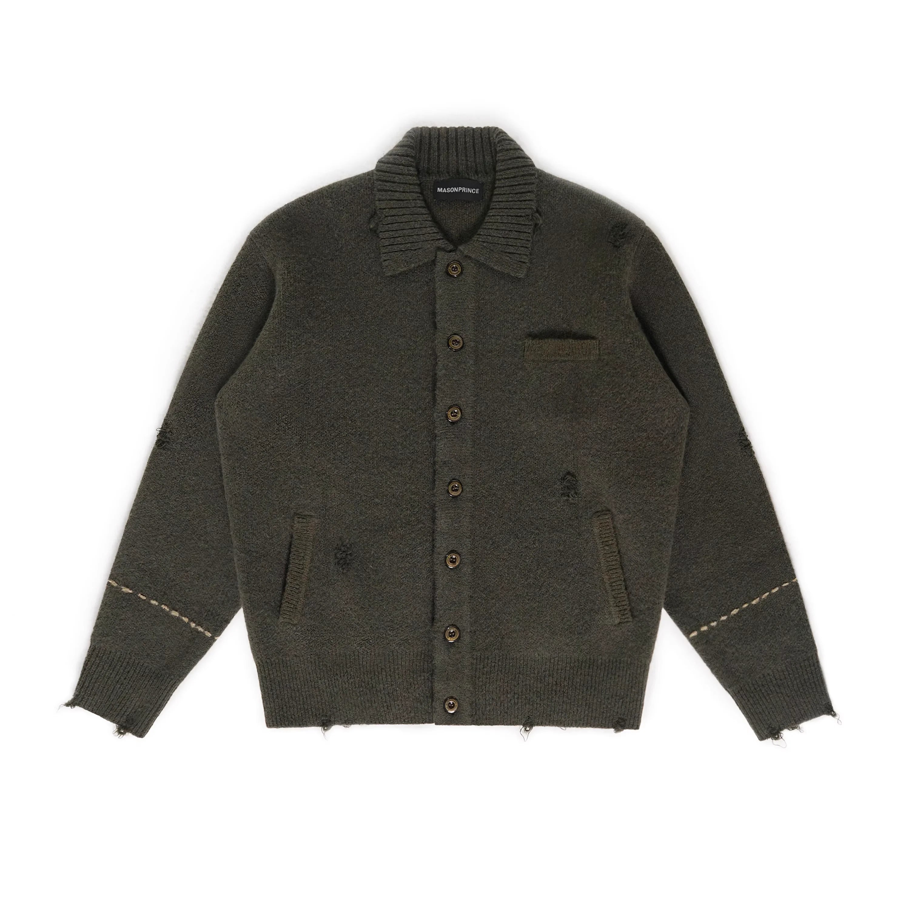 MASONPRINCE Men's Relaxed Fit Wool Knit Cardigan